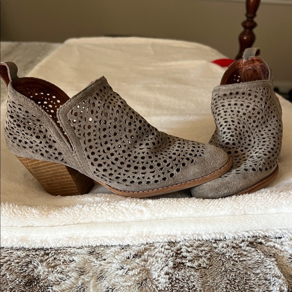 Jeffrey Campbell Taupe Perforated Ankle Booties - Picture 3 of 5